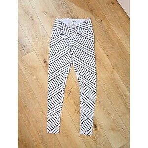 Super Fly Honey Womens Pole Dancing Sticky Leggings Sz XL White Black Geometric